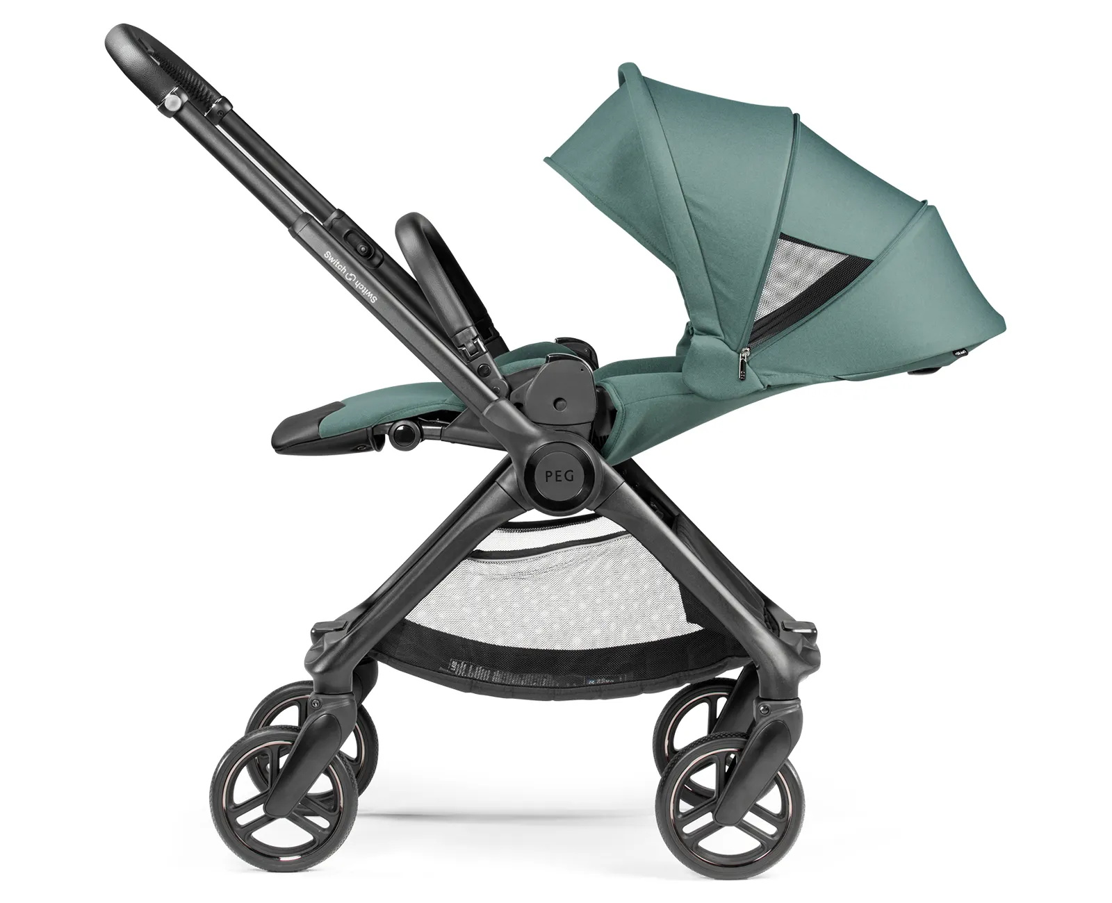 Trío SWITCH modular con culla flex y silla auto viaggio SLK en color JADE - Imagen 10