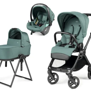 Trío SWITCH modular con culla flex y silla auto viaggio SLK en color JADE