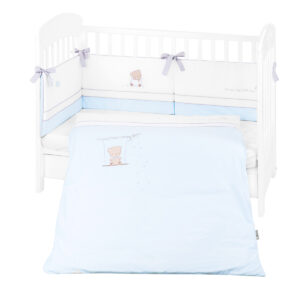 Juego de cuna bordado 120 x 60 DREAM BIG BLUE