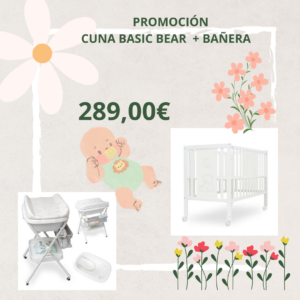 Pack cuna Basic Bear +Bañera Baby splash