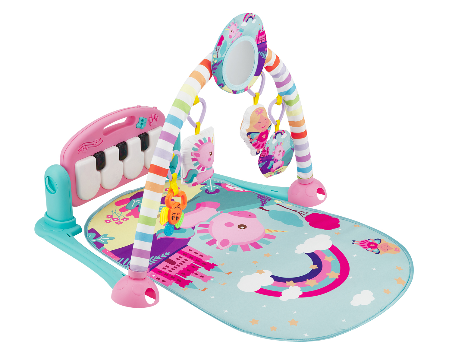 Alfombra de juegos con piano PINK RAIMBOW